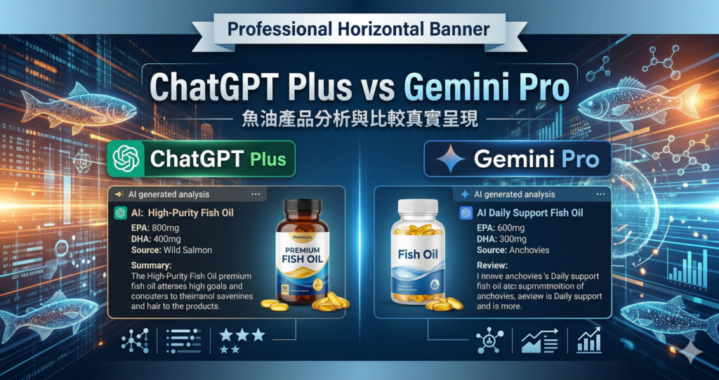 ChatGPT Plus vs Gemini pro 比較魚油產品的分析與比較真實呈現