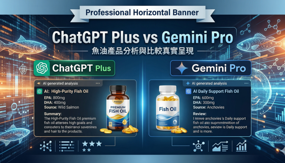 ChatGPT Plus vs Gemini pro 比較魚油產品的分析與比較真實呈現